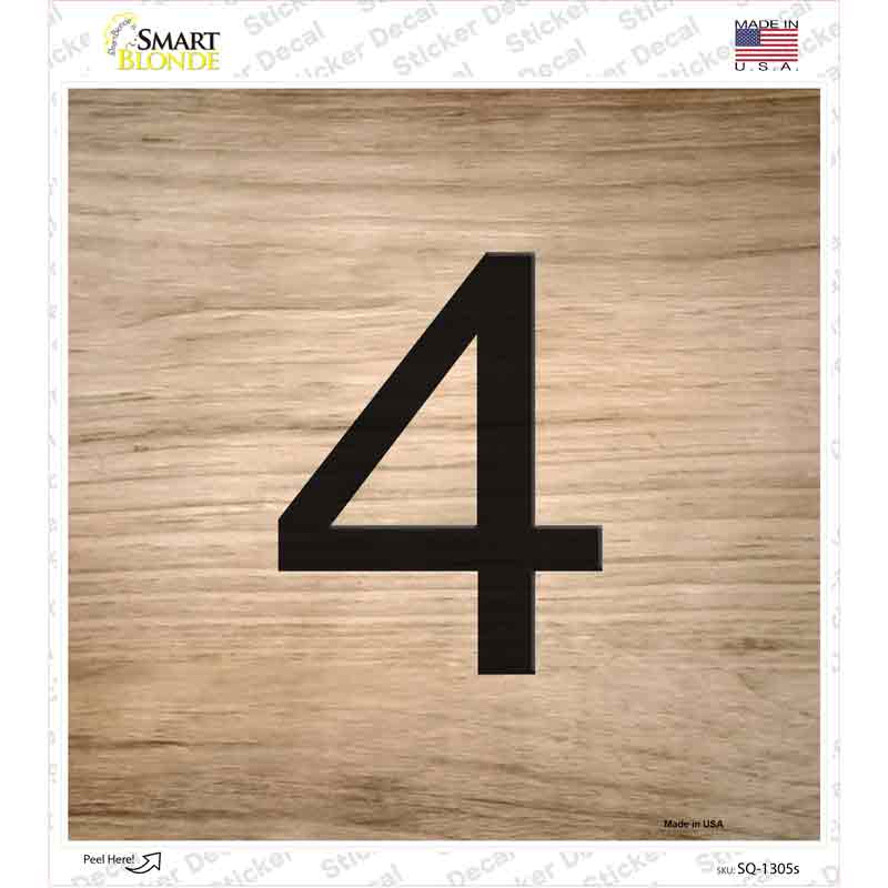 4 Number Tiles Novelty Square Sticker Decal