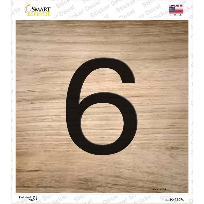 6 Number Tiles Novelty Square Sticker Decal