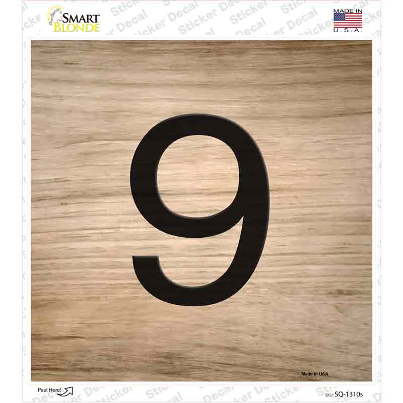 9 Number Tiles Novelty Square Sticker Decal