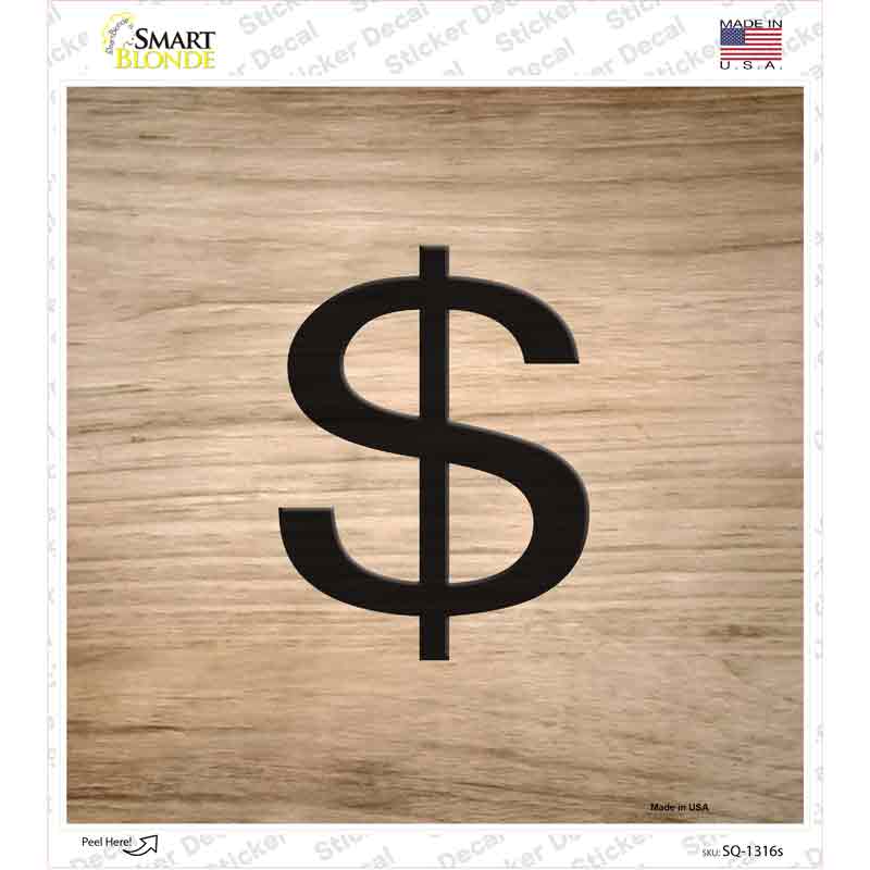 Dollar Sign Symbol Tiles Novelty Square Sticker Decal