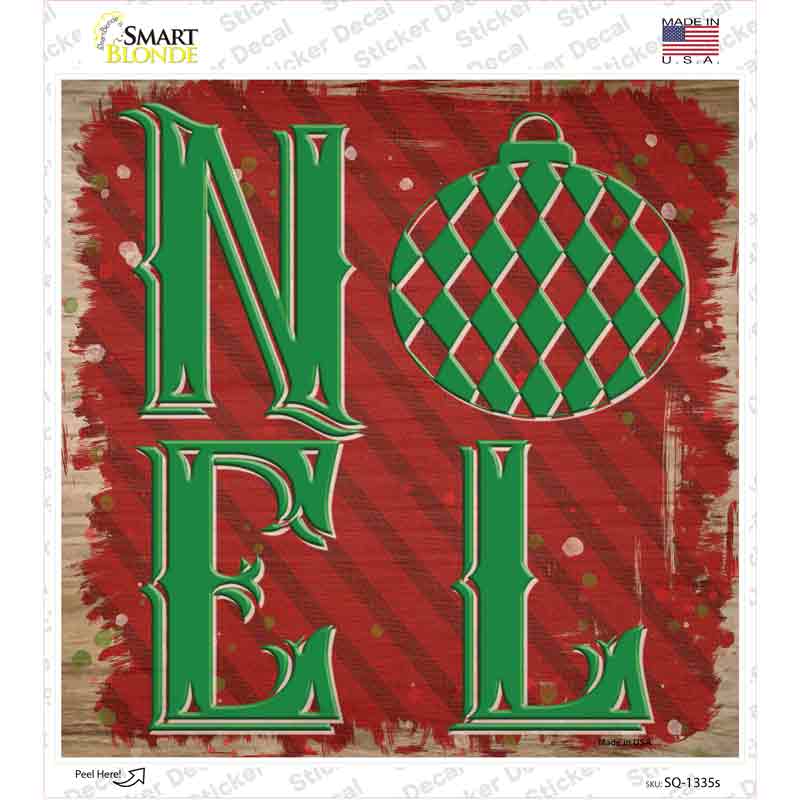 Noel Ornament Novelty Square Sticker Decal