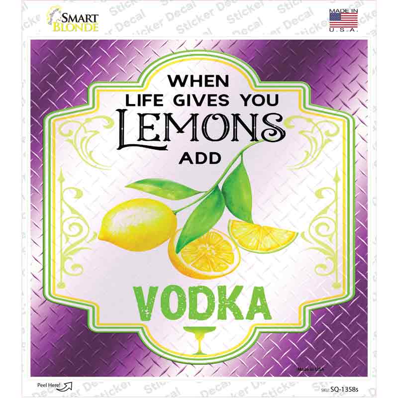 Add Vodka Purple Novelty Square Sticker Decal