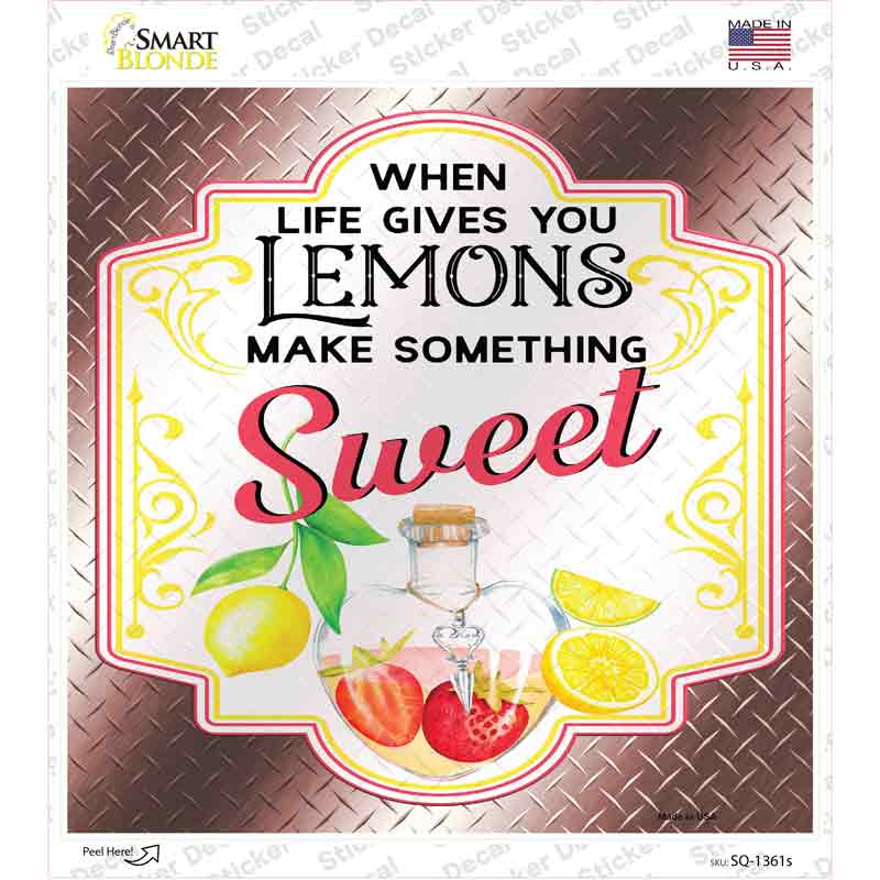 Make Something Sweet Burgundy Novelty Square Sticker Decal