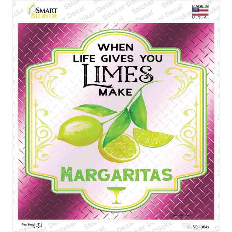 Make Margaritas Pink Novelty Square Sticker Decal