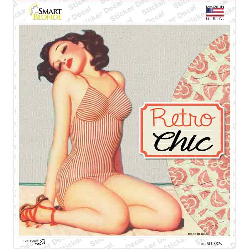 Retro Chic Novelty Square Sticker Decal