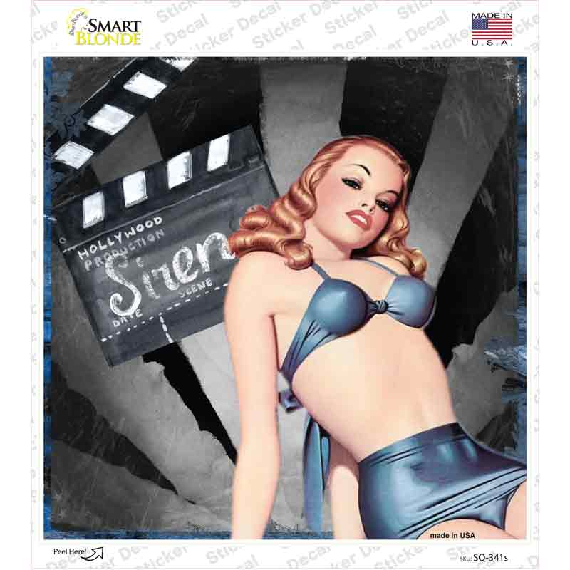 Actress Posing Novelty Square Sticker Decal