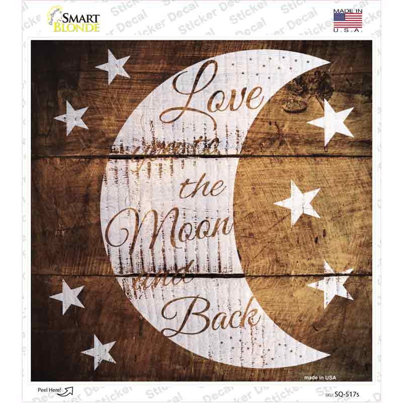 Moon and Back Painted Stencil Novelty Square Sticker Decal
