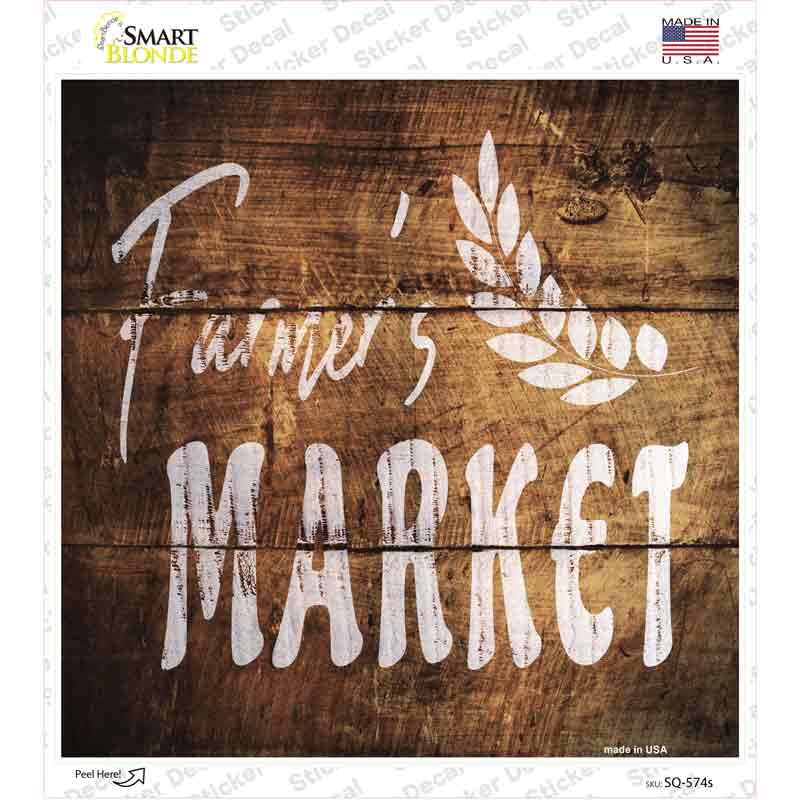 Farmers Market Novelty Square Sticker Decal