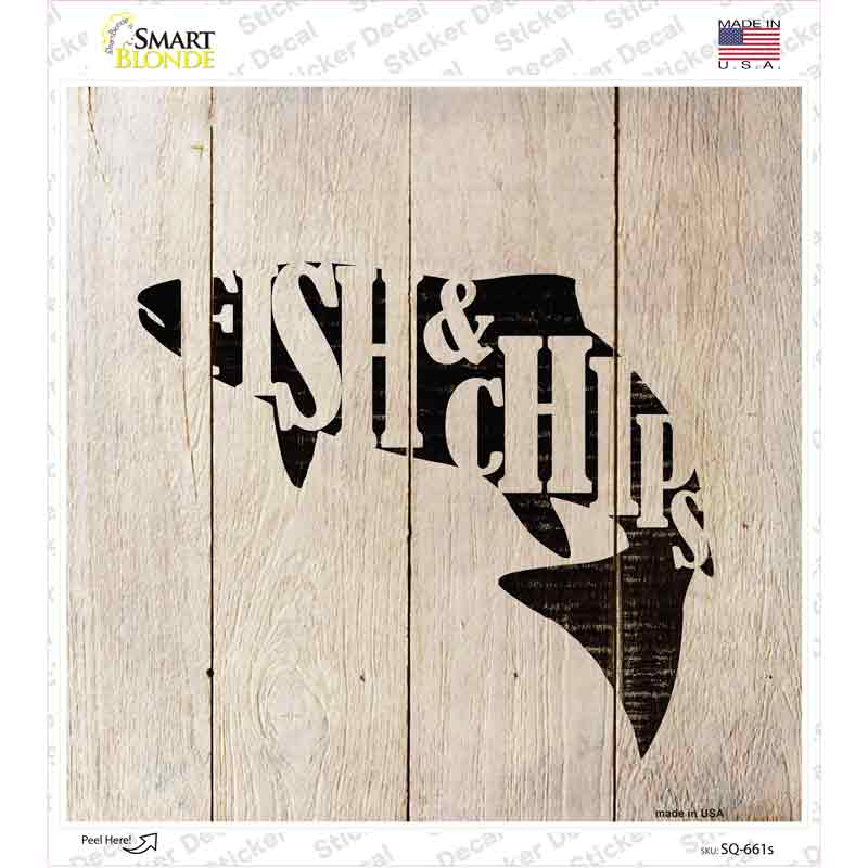 Fish Make Fish and Chips Novelty Square Sticker Decal