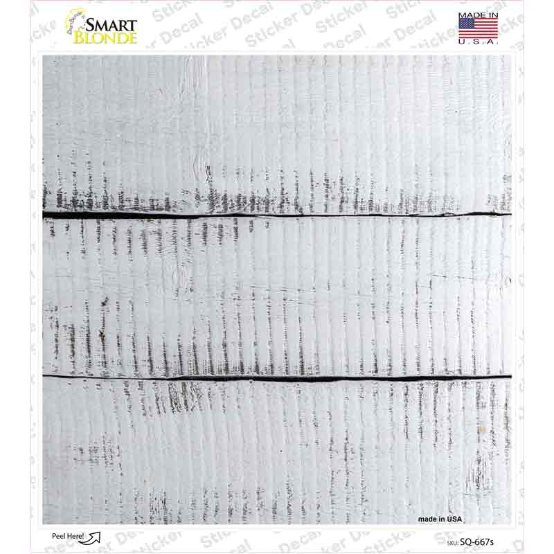 Whitewash Wood Blank Novelty Square Sticker Decal