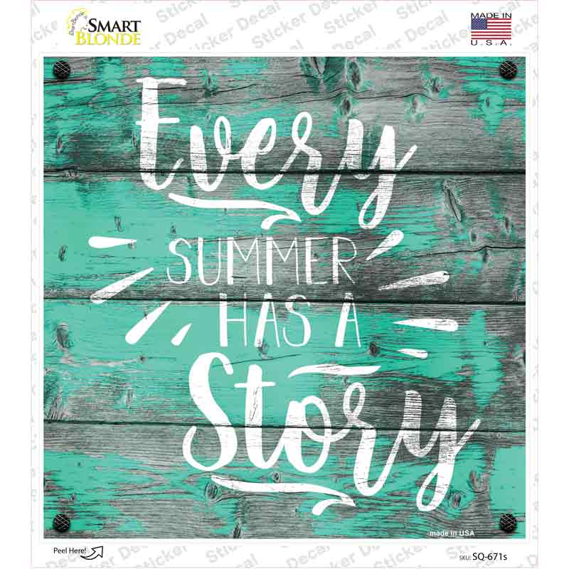 Every Summer Story Novelty Square Sticker Decal