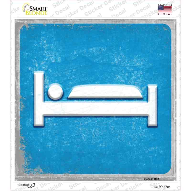 Bed Novelty Square Sticker Decal