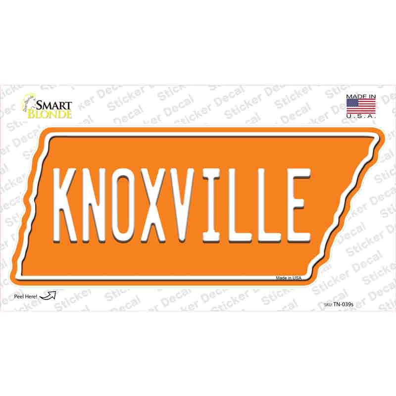 Knoxville Novelty Tennessee Shape Sticker Decal
