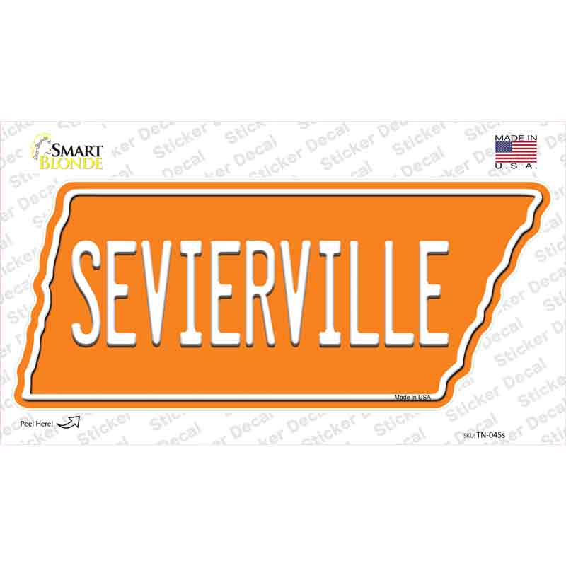 Sevierville Novelty Tennessee Shape Sticker Decal