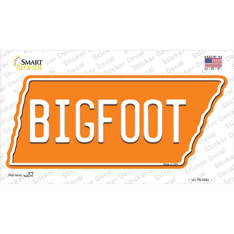 Bigfoot Novelty Tennessee Shape Sticker Decal