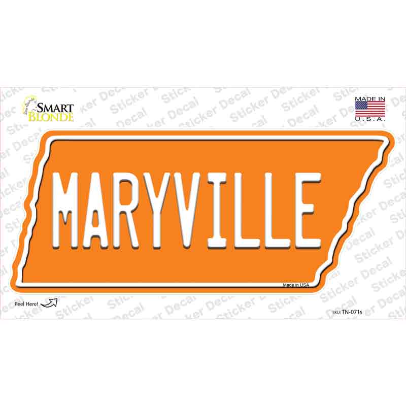 Maryville Novelty Tennessee Shape Sticker Decal