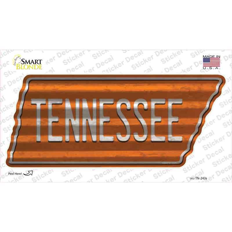 Tennessee Novelty Corrugated Tennessee Shape Sticker Decal