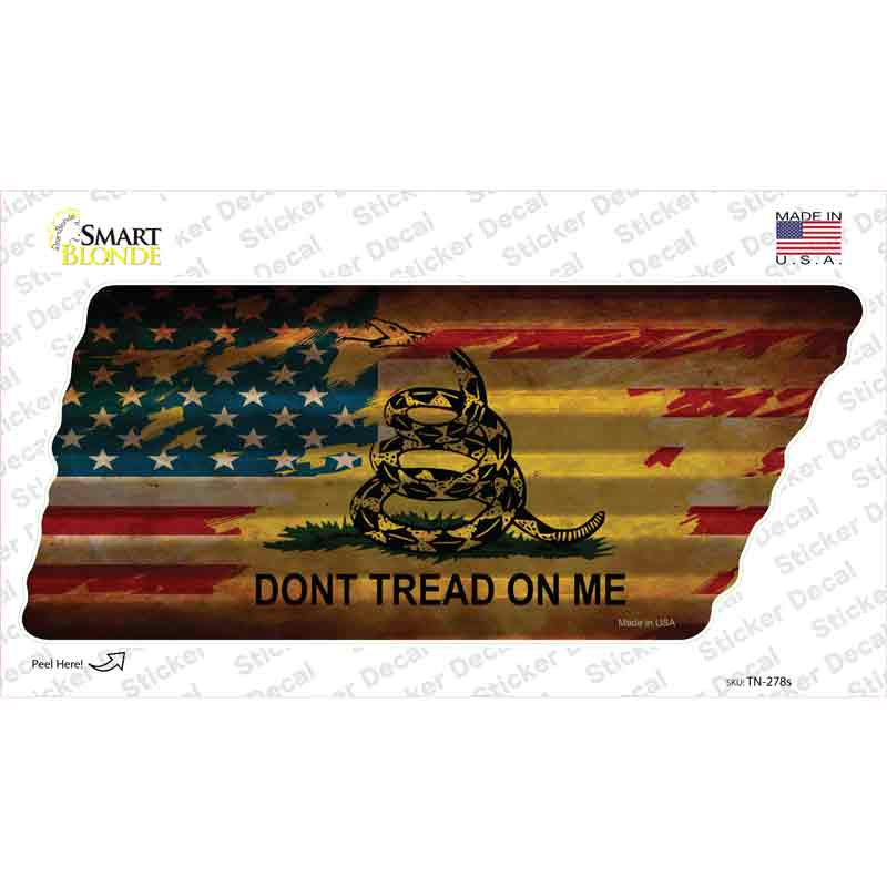 American Dont Tread Novelty Corrugated Tennessee Shape Sticker Decal