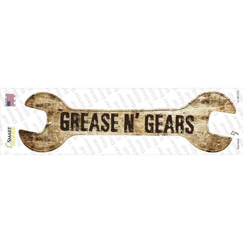 Grease And Gears Novelty Wrench Sticker Decal