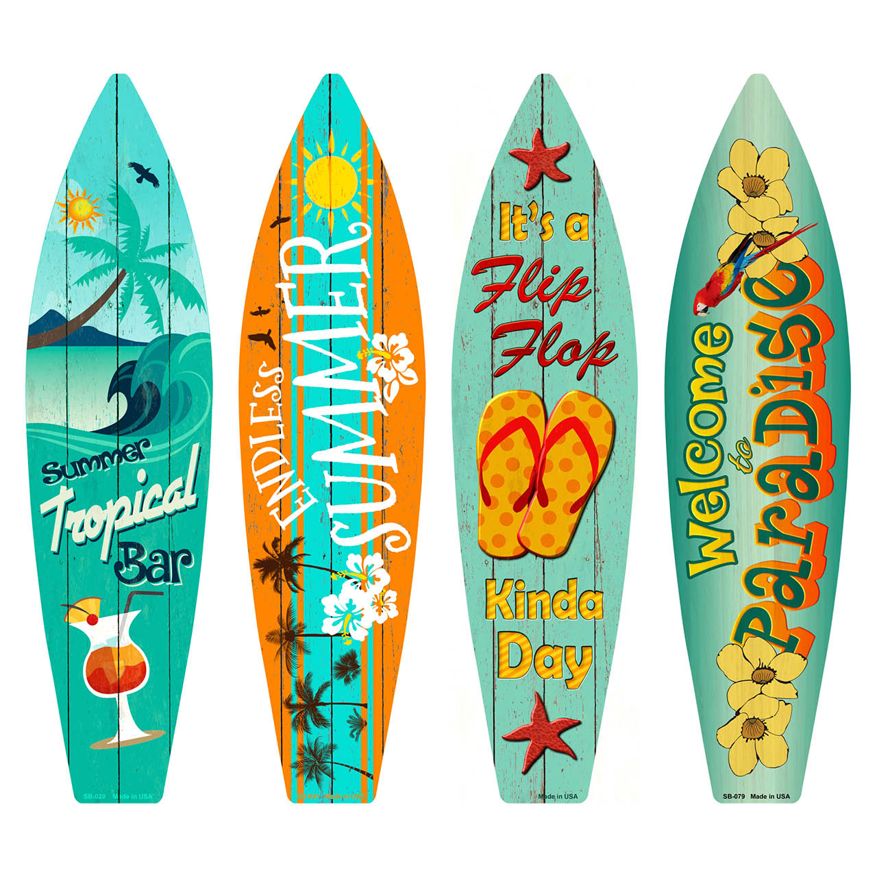 Surf into Style: Novelty Metal Surfboard Shaped Signs in 3 Sizes and 500+ Designs