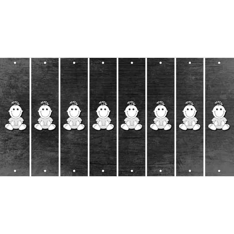 Black Oil Rubbed Cut Fun Strips (Set of 8) BASEBALL