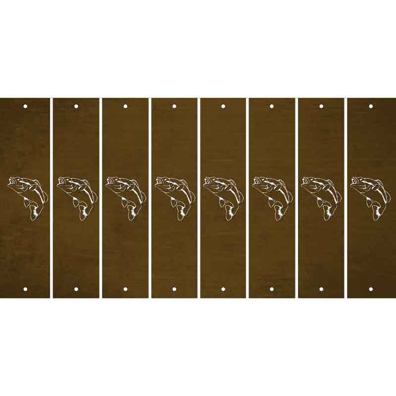 Brown Oil Rubbed Cut Fun Strips (Set of 8) FISH