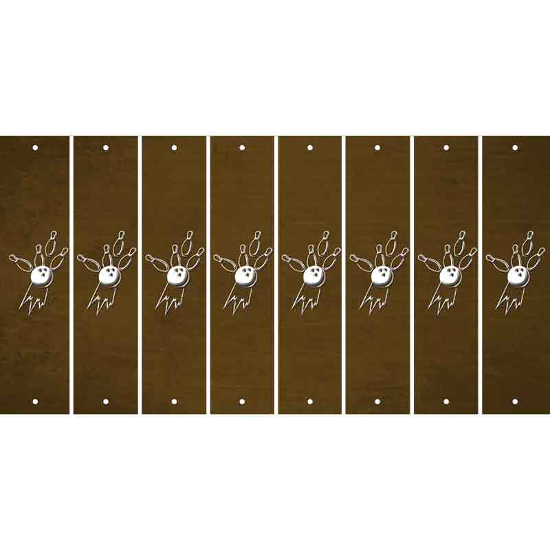 Brown Oil Rubbed Cut Fun Strips (Set of 8) BOWLING