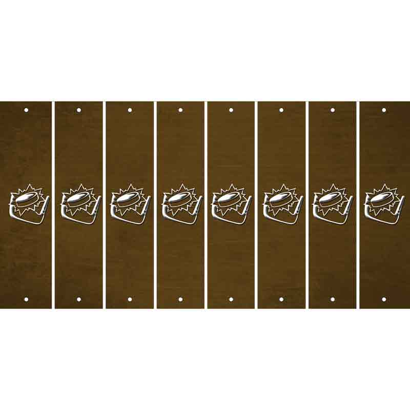 Brown Oil Rubbed Cut Fun Strips (Set of 8) HOCKEY PUCK