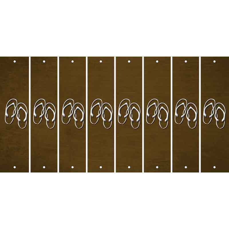 Brown Oil Rubbed Cut Fun Strips (Set of 8) FLIP FLOPS