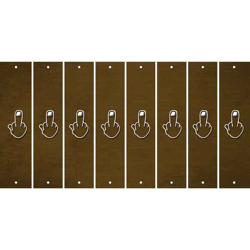 Brown Oil Rubbed Cut Fun Strips (Set of 8) MIDDLE FINGER