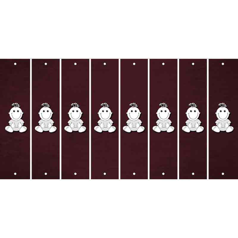 Burgundy Oil Rubbed Cut Fun Strips (Set of 8) BASEBALL