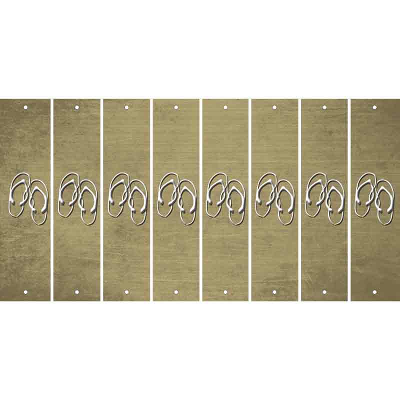 Gold Oil Rubbed Cut Fun Strips (Set of 8) FLIP FLOPS