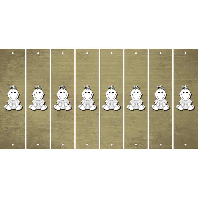 Gold Oil Rubbed Cut Fun Strips (Set of 8) BASEBALL