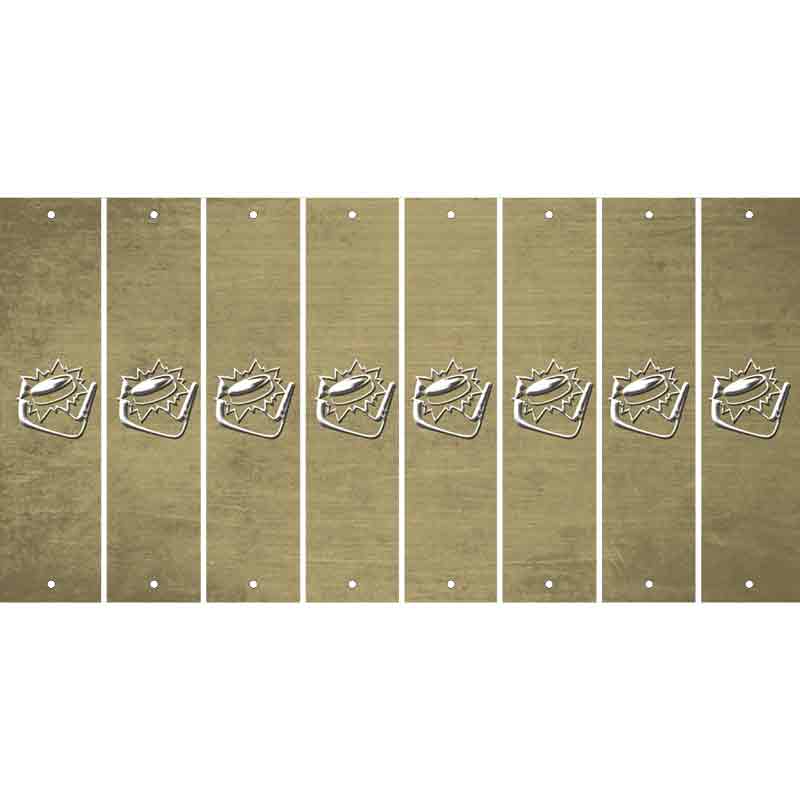 Gold Oil Rubbed Cut Fun Strips (Set of 8) HOCKEY PUCK