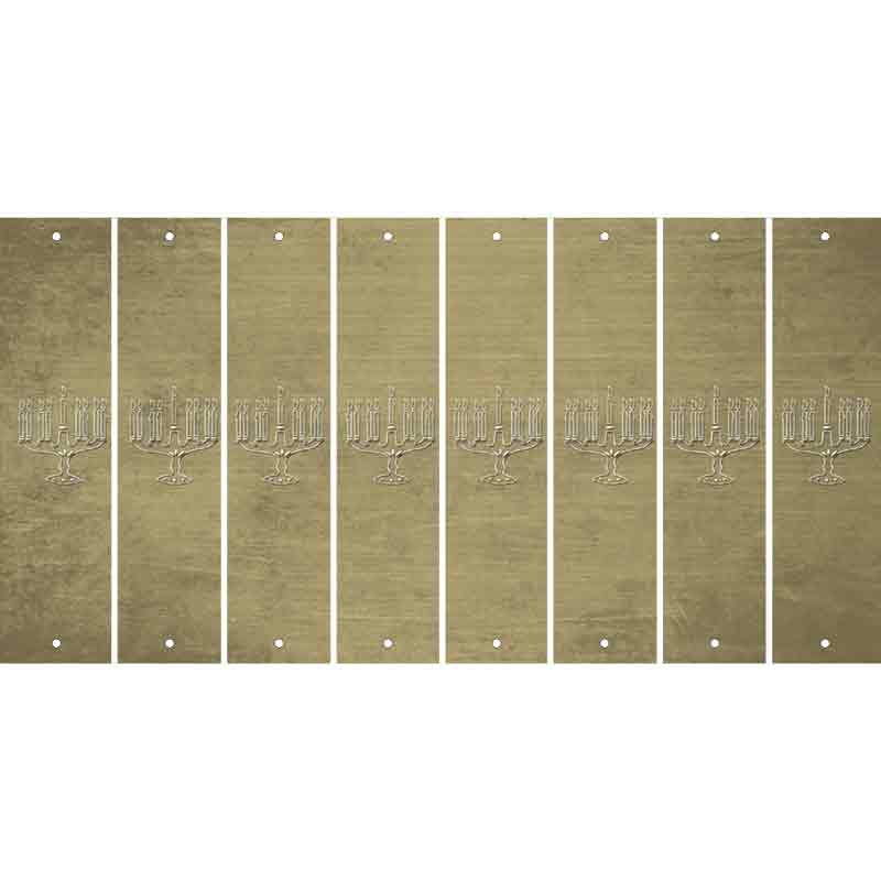 Gold Oil Rubbed Cut Fun Strips (Set of 8) MENORAH