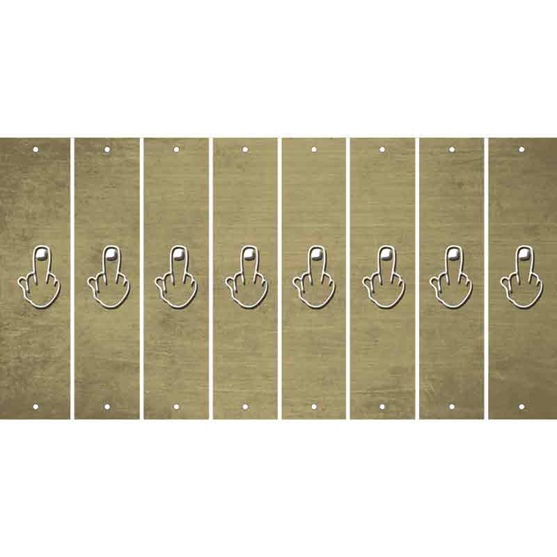 Gold Oil Rubbed Cut Fun Strips (Set of 8) MIDDLE FINGER