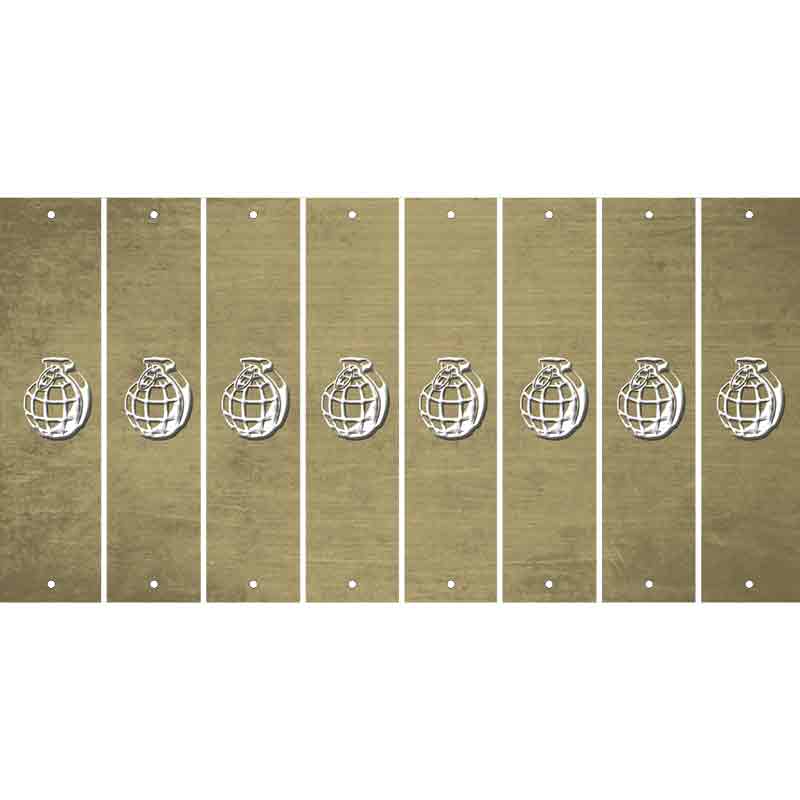 Gold Oil Rubbed Cut Fun Strips (Set of 8) HAND GRENADE