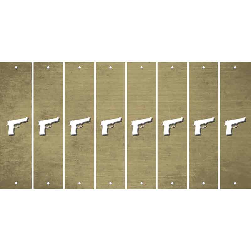 Gold Oil Rubbed Cut Fun Strips (Set of 8) HANDGUN