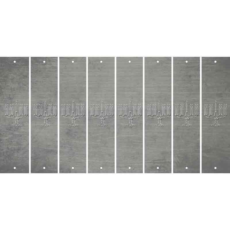 Gray Oil Rubbed Cut Fun Strips (Set of 8) MENORAH