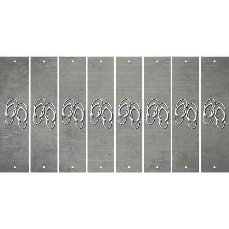 Gray Oil Rubbed Cut Fun Strips (Set of 8) FLIP FLOPS