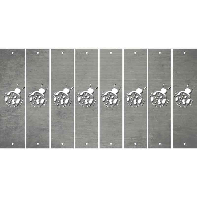 Gray Oil Rubbed Cut Fun Strips (Set of 8) LADYBUG