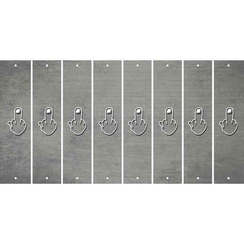 Gray Oil Rubbed Cut Fun Strips (Set of 8) MIDDLE FINGER