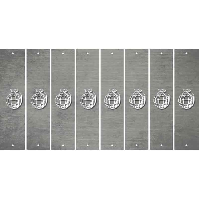 Gray Oil Rubbed Cut Fun Strips (Set of 8) HAND GRENADE