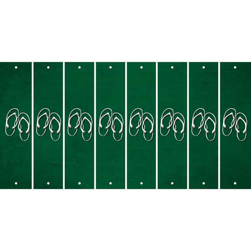 Green Oil Rubbed Cut Fun Strips (Set of 8) FLIP FLOPS