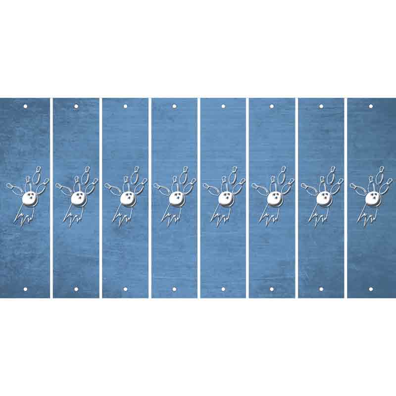 Light Blue Oil Rubbed Cut Fun Strips (Set of 8) BOWLING