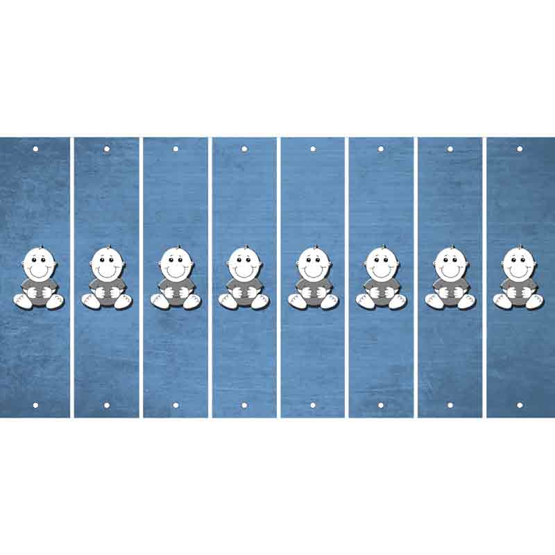 Light Blue Oil Rubbed Cut Fun Strips (Set of 8) BABY GIRL