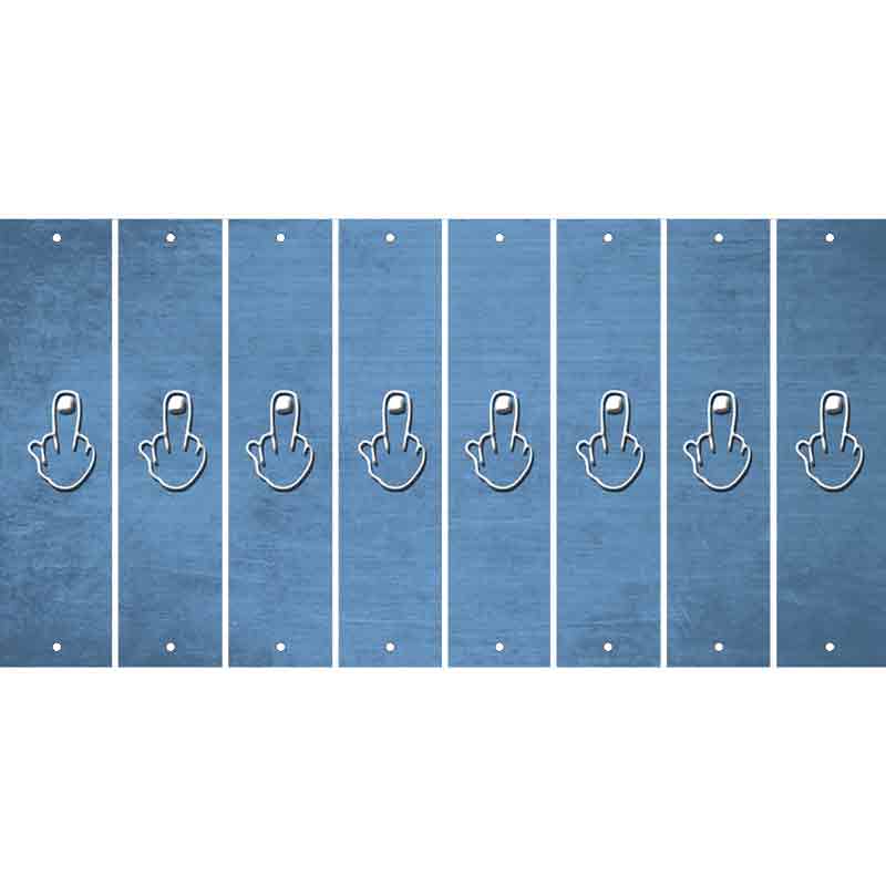 Light Blue Oil Rubbed Cut Fun Strips (Set of 8) MIDDLE FINGER