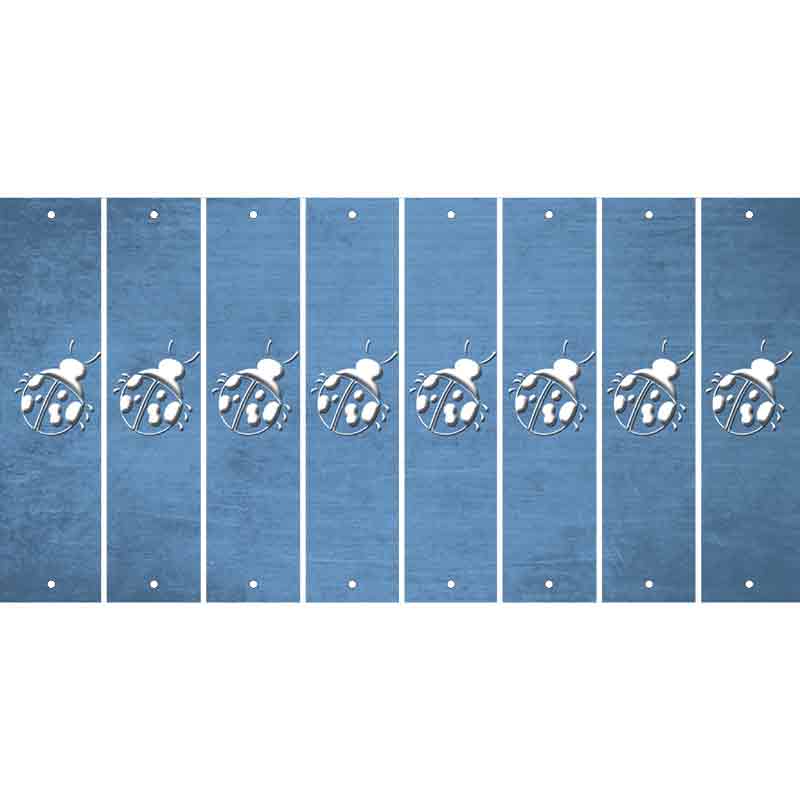 Light Blue Oil Rubbed Cut Fun Strips (Set of 8) LADYBUG