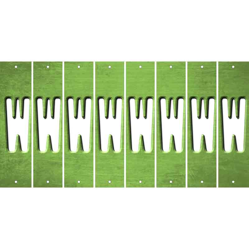 Lime Green Oil Rubbed Cut Fun Strips (Set of 8) X