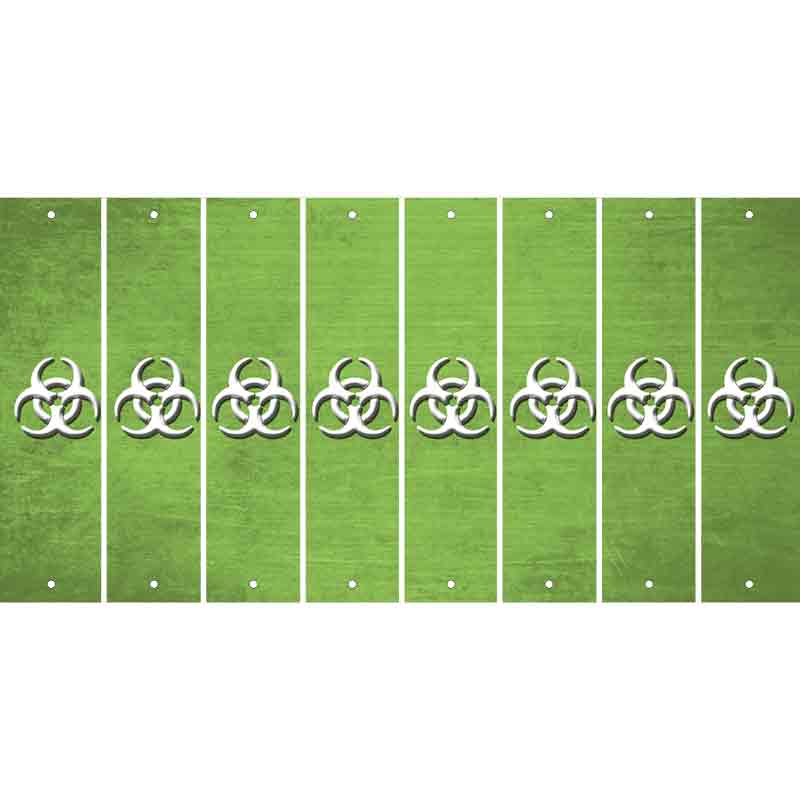 Lime Green Oil Rubbed Cut Fun Strips (Set of 8) BIO-HAZARD